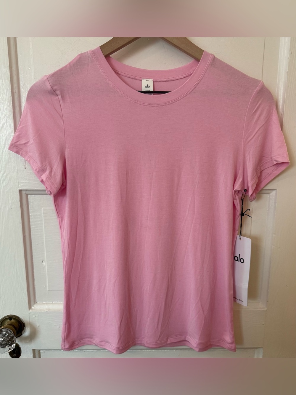 Alo Yoga All Say Short Sleeve Sweet Pink S